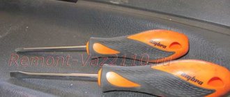 tool for removing trim from the front door of VAZ 2110-2112