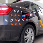 What is the methane consumption of the bi-fuel Lada Vesta CNG