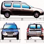 Ground clearance Lada Largus 5 and 7 seats.