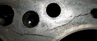 Crack in the cylinder block