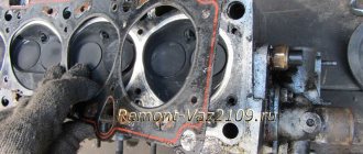 replacing the cylinder head gasket on a VAZ 2109-2108